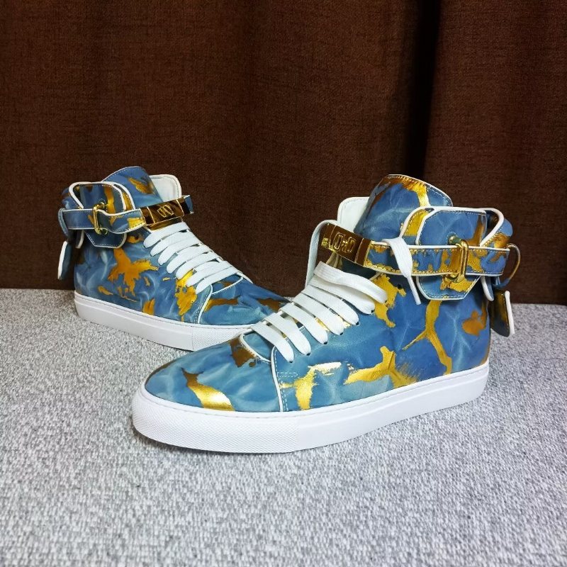 Sneakers Herre Urban Graffiti Chic Cow Leather High Tops - Blå