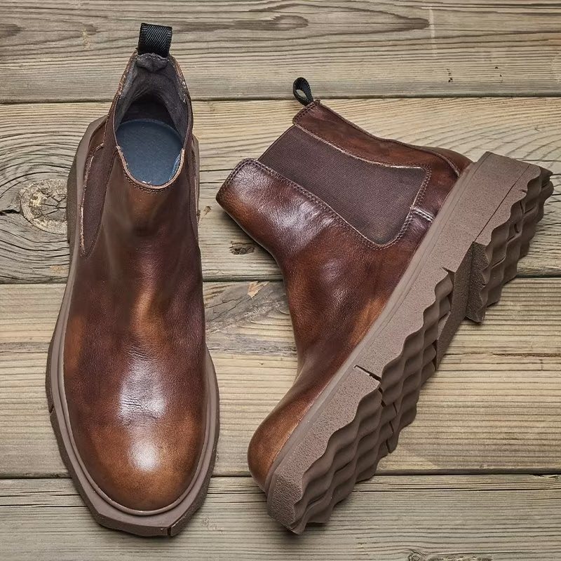 Støvletter Herre Elegance Slip On Ankel Boots - Kaffe