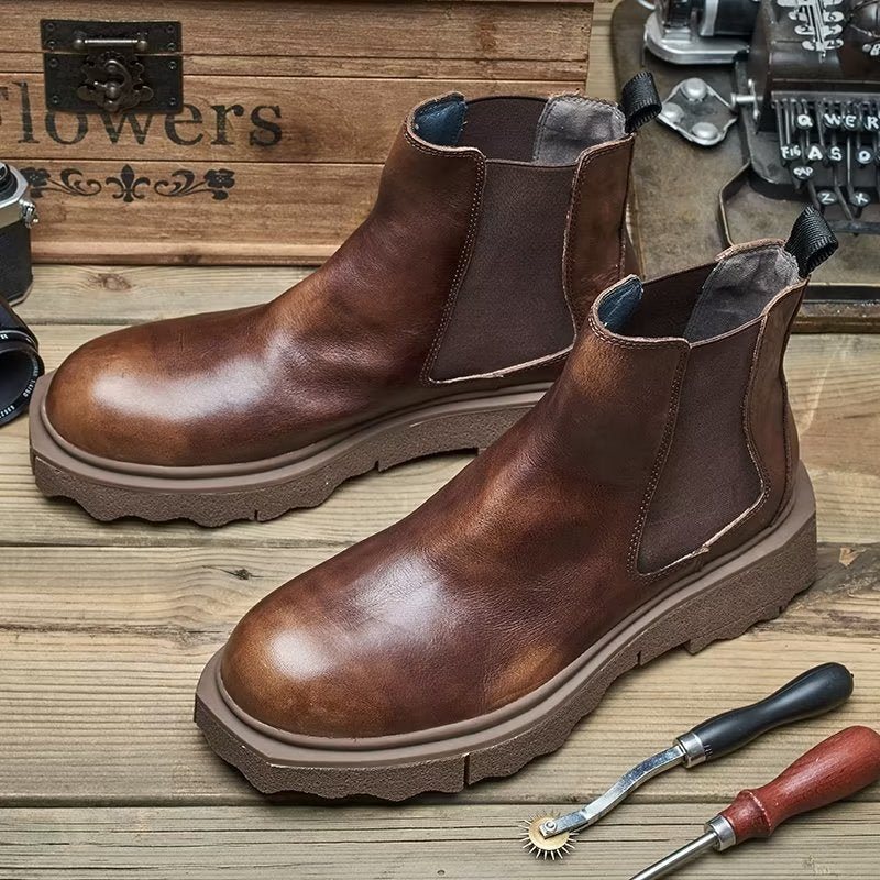 Støvletter Herre Elegance Slip On Ankel Boots - Kaffe