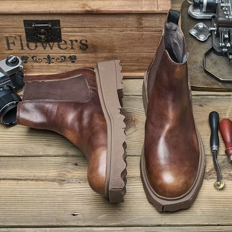 Støvletter Herre Elegance Slip On Ankel Boots - Kaffe