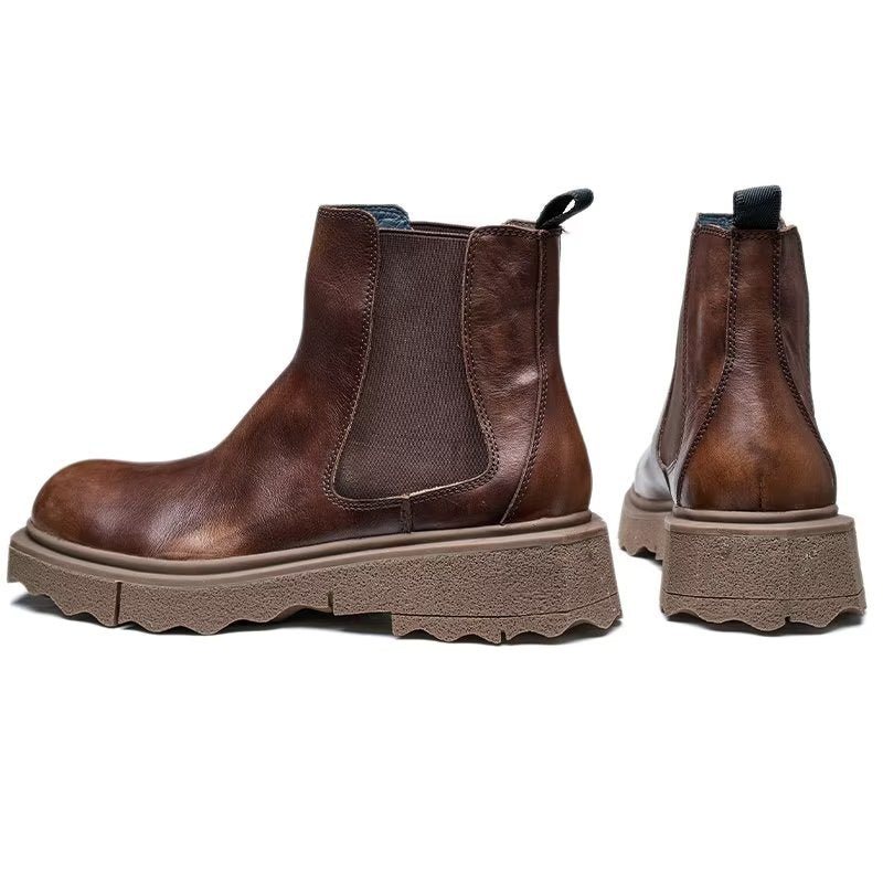 Støvletter Herre Elegance Slip On Ankel Boots - Kaffe